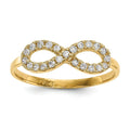 14k Cubic Zirconia Infinity Symbol Ring by Fine Color Jewels