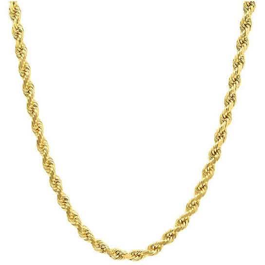 14K Gold 1.5MM Diamond Cut Rope Chain Necklace for Men and Women by DailySale