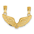 14k Gold 2-Piece Break Apart Angel Wing Pendant by Fine Color Jewels