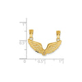 14k Gold 2-Piece Break Apart Angel Wing Pendant by Fine Color Jewels