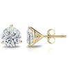 14K Gold 4MM Round Cut Crystal Studs