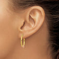 14K Gold and Rose Heart Hoop Earrings by Fine Color Jewels