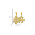 14k Gold BEST FRIENDS 2-Piece Break-apart Puzzle Charm Pendant by Fine Color Jewels