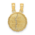 14K Gold Best Friends Forever Break-apart charms Pendant by Fine Color Jewels
