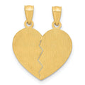 14k Gold BEST FRIENDS Heart Break-Apart Pendant by Fine Color Jewels