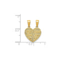 14k Gold BIG SISTER-LITTLE SISTER Breakable Heart Pendant by Fine Color Jewels