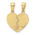 14k Gold BIG SISTER-LITTLE SISTER Breakable Heart Pendant by Fine Color Jewels