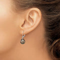 14K Gold Black Tahitian Pearl Drop Earrings by Fine Color Jewels