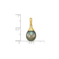 14k Gold Black Teardrop Tahitian Pearl Pendant by Fine Color Jewels