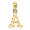 14k Gold Block Initial Letter Pendants by Fine Color Jewels