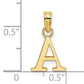 14k Gold Block Initial Letter Pendants by Fine Color Jewels
