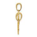 14K Gold Break-Apart HEART Key Charm Pendant by Fine Color Jewels