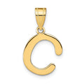 14K Gold Bubble Letter Initial Pendant by Fine Color Jewels