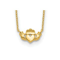 14k Gold Claddagh Necklace by Fine Color Jewels