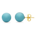 14K Gold Created Turquoise Stud Earrings by MUIBLU Gems by DailySale