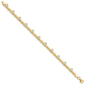 14K Gold Diamond-cut Claddagh Link Bracelet by Fine Color Jewels