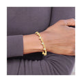 14K Gold Diamond-cut Claddagh Link Bracelet by Fine Color Jewels