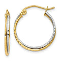 14K Gold Diamond Cut Hoops Earrings by Fine Color Jewels