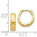 14K Gold Diamond Cut Huggie Hoop Earrings by Fine Color Jewels