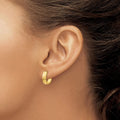14K Gold Diamond Cut Huggie Hoop Earrings by Fine Color Jewels