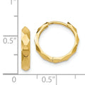 14K Gold Diamond-Cut Small Hinged Hoop Earrings by Fine Color Jewels