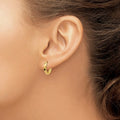 14K Gold Diamond-Cut Small Hinged Hoop Earrings by Fine Color Jewels