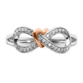 14k Gold Diamond Infinity with Heart Pave Ring by Fine Color Jewels