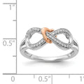 14k Gold Diamond Infinity with Heart Pave Ring by Fine Color Jewels