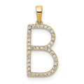 14k Gold Diamond Initial Pendant by Fine Color Jewels