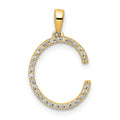 14k Gold Diamond Initial Pendant by Fine Color Jewels