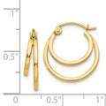 14K Gold Double Hoop Earrings by Fine Color Jewels