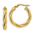14K Gold Double Twisted Hoop Earrings by Fine Color Jewels