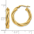 14K Gold Double Twisted Hoop Earrings by Fine Color Jewels