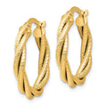 14K Gold Double Twisted Hoop Earrings by Fine Color Jewels