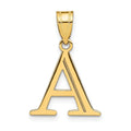14K Gold Etched Initial Pendants by Fine Color Jewels