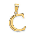 14K Gold Etched Initial Pendants by Fine Color Jewels