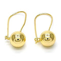 14K Gold Filled High Polish Finish Leverback Earring, Ball Design, Polished Finish, Golden Tone by DailySale