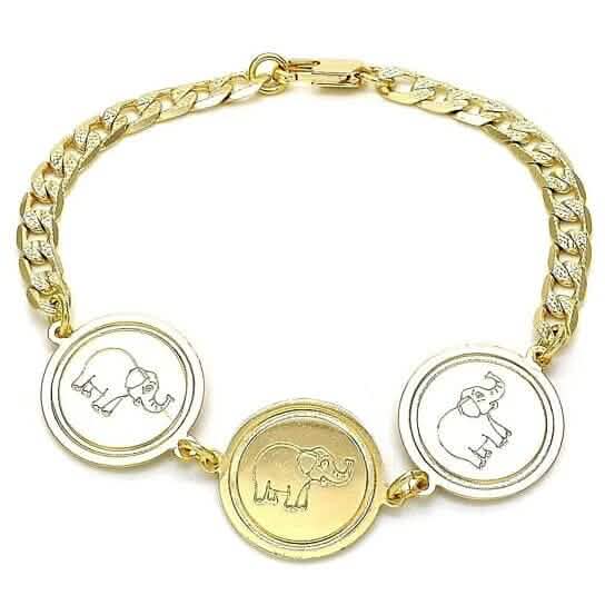 14k Gold Filled High Polish Finsh Cuban Curb Coin Bracelet by DailySale