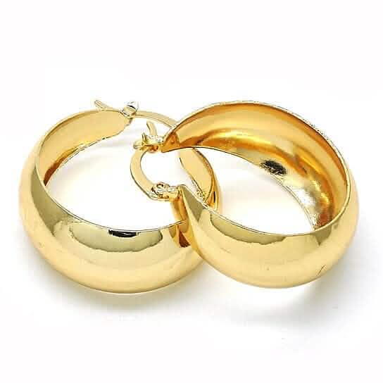 14k Gold Filled High Polish Finsh Unique Medium Hoop, Golden Tone by DailySale