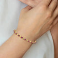 14k Gold Genuine Ruby Bracelet 2.8 Carats by Fine Color Jewels