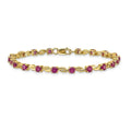 14k Gold Genuine Ruby Bracelet 2.8 Carats by Fine Color Jewels