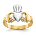 14k Gold Heart Claddagh Ring by Fine Color Jewels