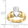 14k Gold Heart Claddagh Ring by Fine Color Jewels
