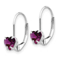 14k Gold Heart Gemstone Leverback Earrings by Fine Color Jewels