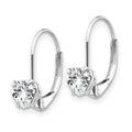 14k Gold Heart Gemstone Leverback Earrings by Fine Color Jewels