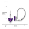 14k Gold Heart Gemstone Leverback Earrings by Fine Color Jewels