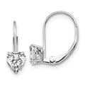 14k Gold Heart Gemstone Leverback Earrings by Fine Color Jewels