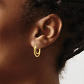 14K Gold Hinged Double Hoop Earrings by Fine Color Jewels