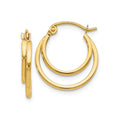 14K Gold Hinged Double Hoop Earrings by Fine Color Jewels