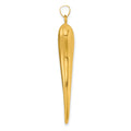 14k Gold Hollow 3-D Italian Horn Pendant by Fine Color Jewels